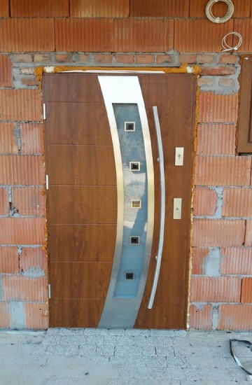 Drzwi KMT Plus75, kolor złoty dąb, pochwyt 160cm